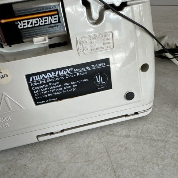 VINTAGE Soundesign 7580IVY AM/FM Alarm Clock radio Telephone Cassette Player - Picture 8 of 9